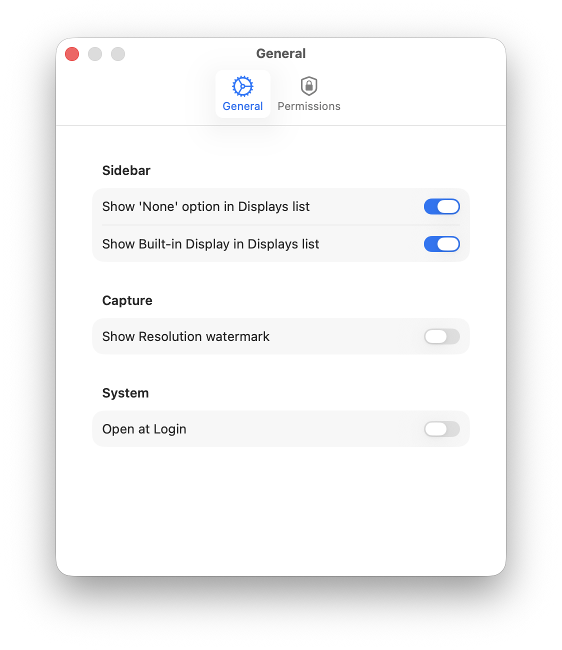 App Settings Screenshot